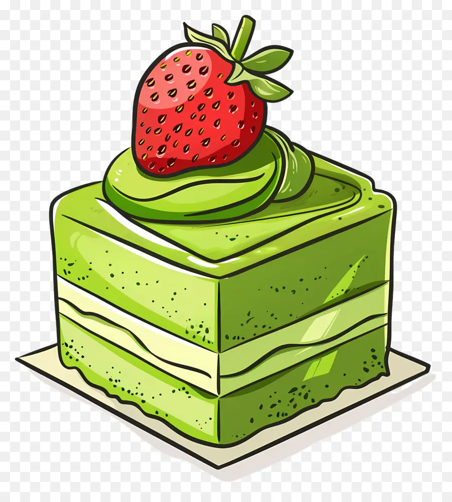 Gâteau Matcha，Gâteau Vert à La Fraise PNG