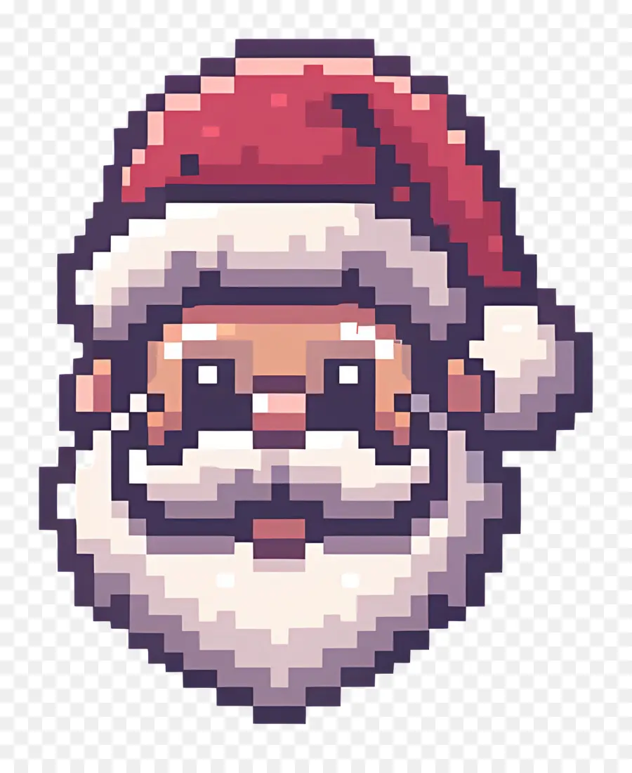 Tête De Père Noël，Visage Du Père Noël Pixel PNG