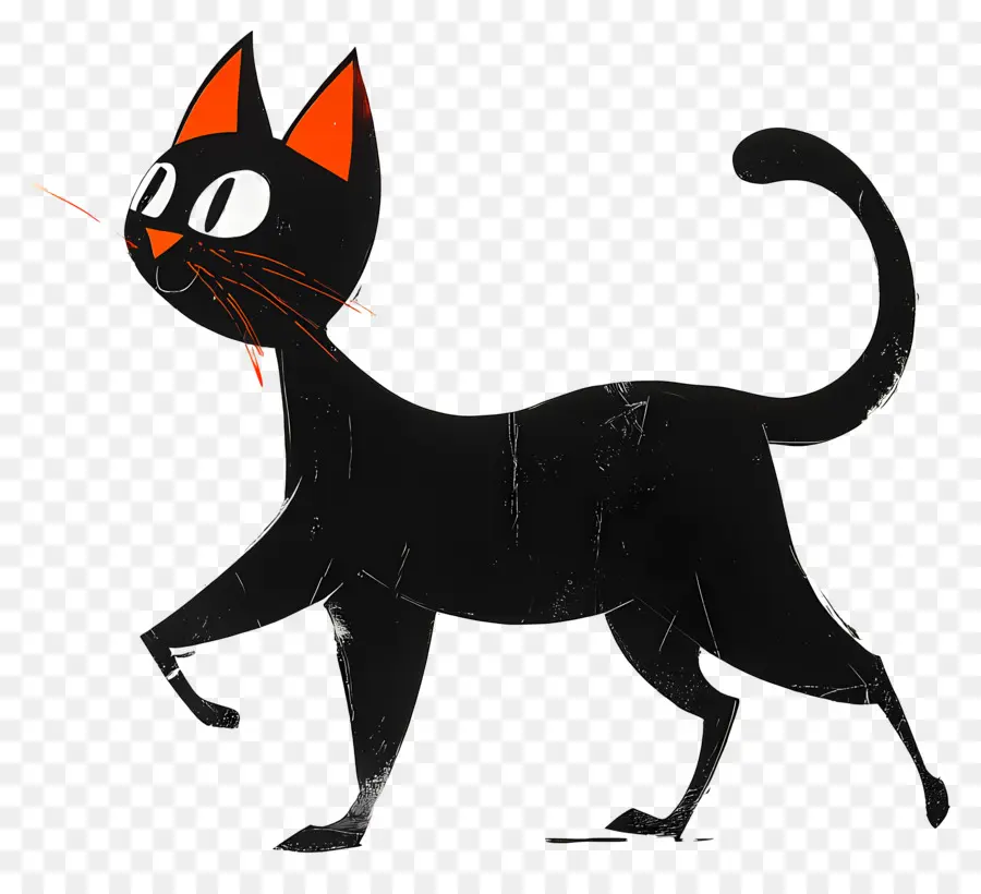 Chat Qui Marche，Chat Noir PNG