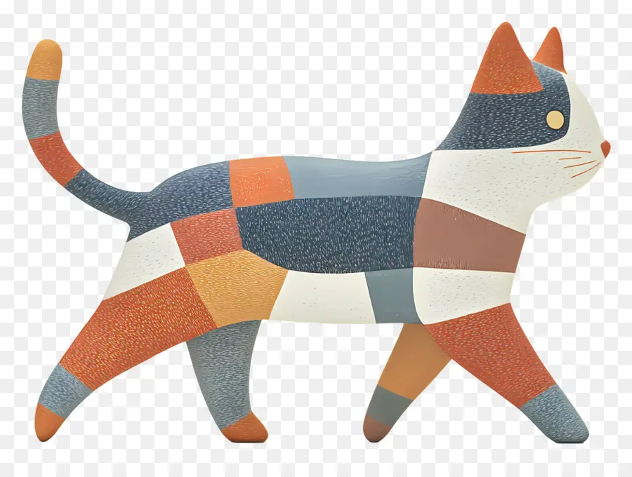 Chat Qui Marche，Chat Patchwork PNG