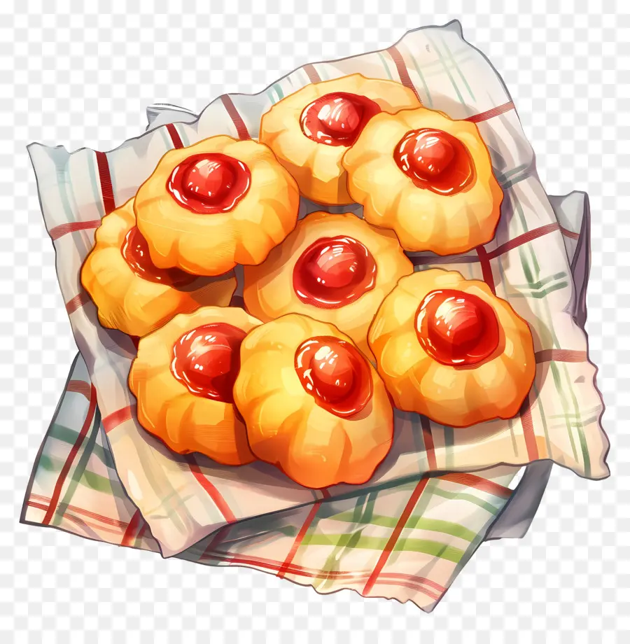 Cookies D'empreintes Digitales，Biscuits à La Confiture PNG