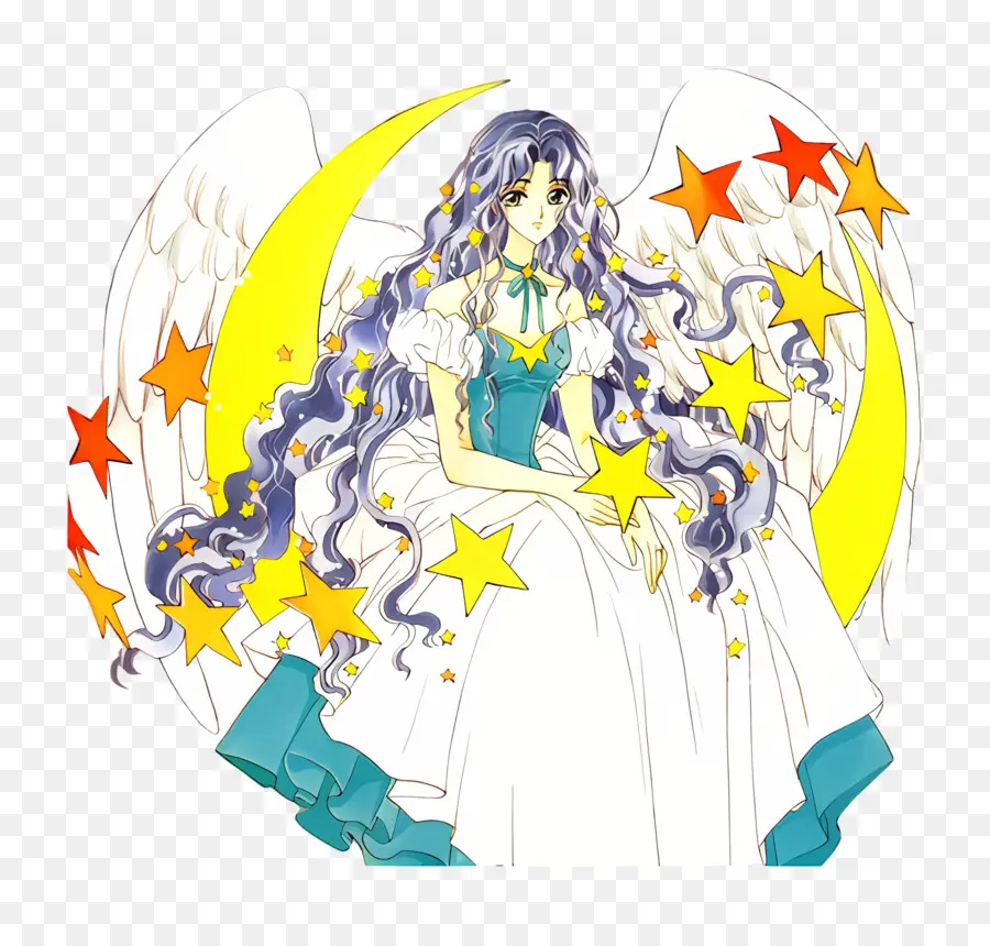 Nadeshiko Kinomoto，Ange Avec Des étoiles PNG