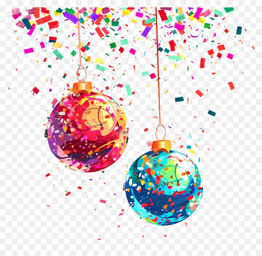 Ornements De Boules De Confettis，Ornements Suspendus PNG