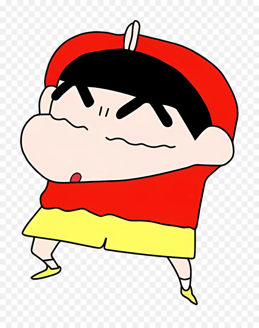 Shin Chan，Personnage De Dessin Animé En Chemise Rouge PNG