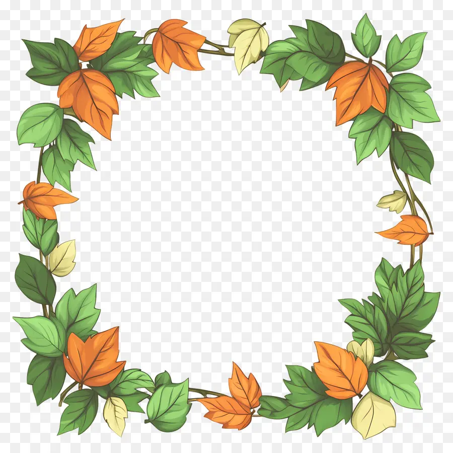 Bordure Mignonne，Feuilles Colorées PNG