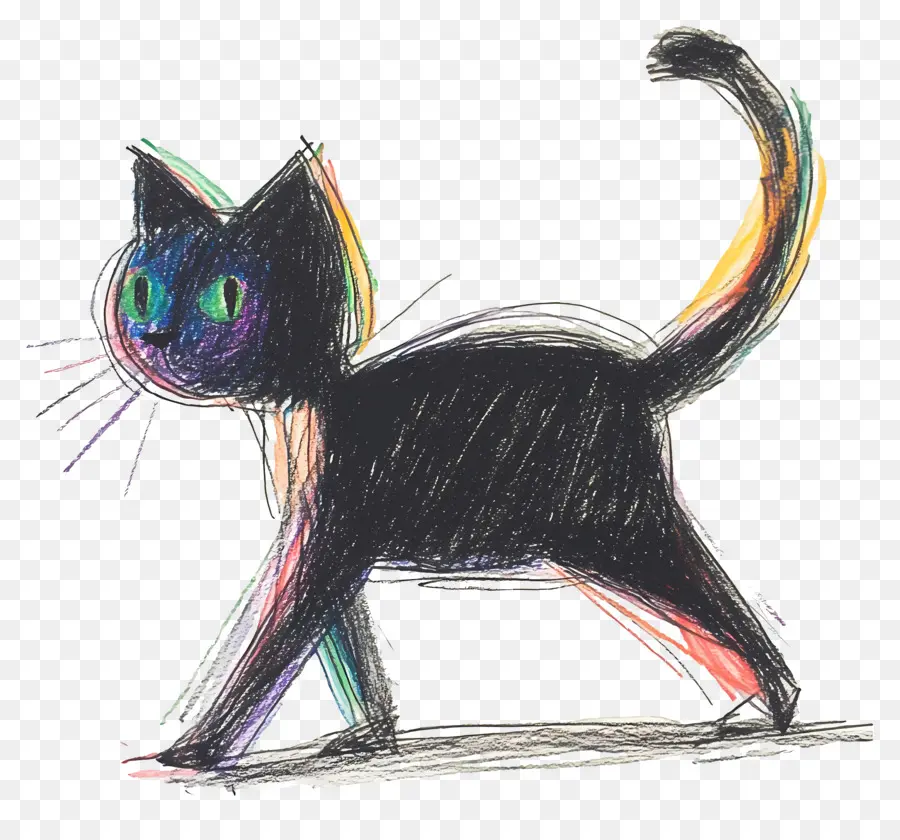 Chat Qui Marche，Chat Noir PNG