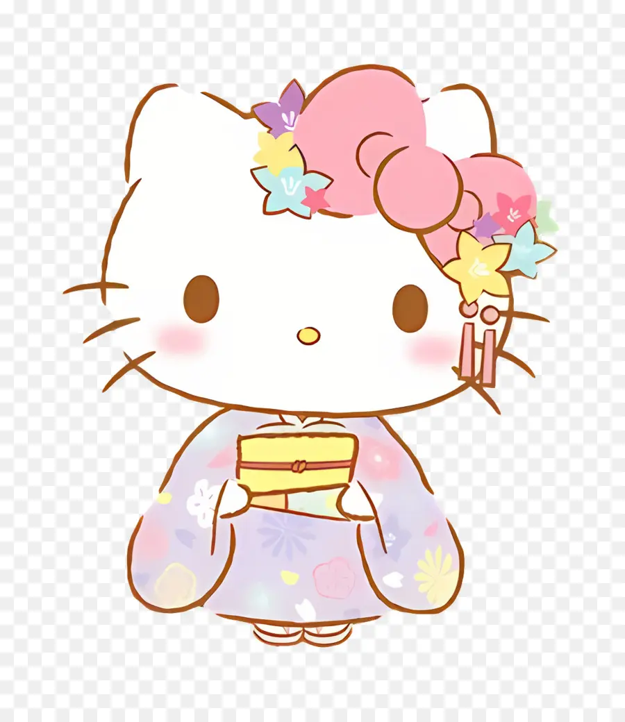 Bonjour Kitty，Hello Kitty En Kimono PNG