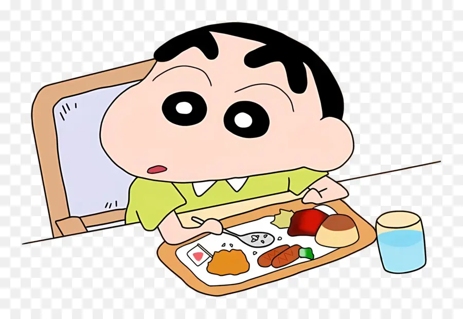 Shin Chan，Personnage De Dessin Animé Mangeant PNG