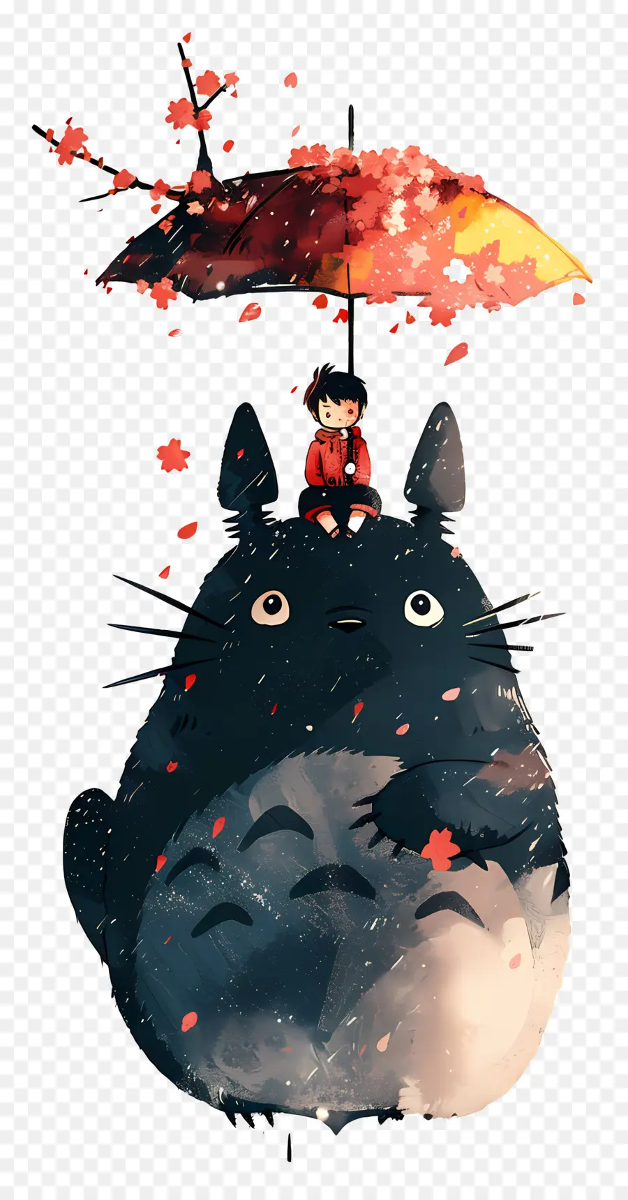 Totoro，Totoro Avec Parapluie PNG