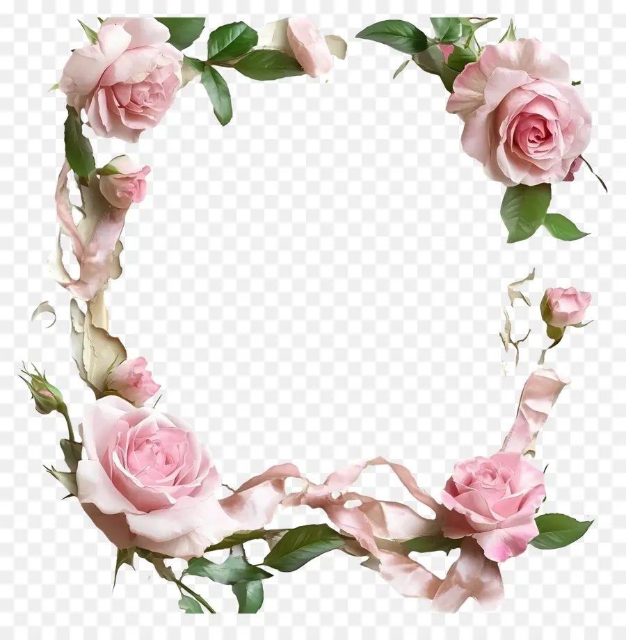 Bordure De Mariage，Couronne Florale PNG