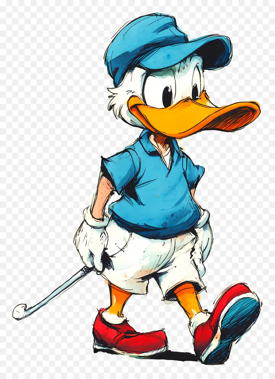 Donald Canard，Canard En Tenue De Golf PNG