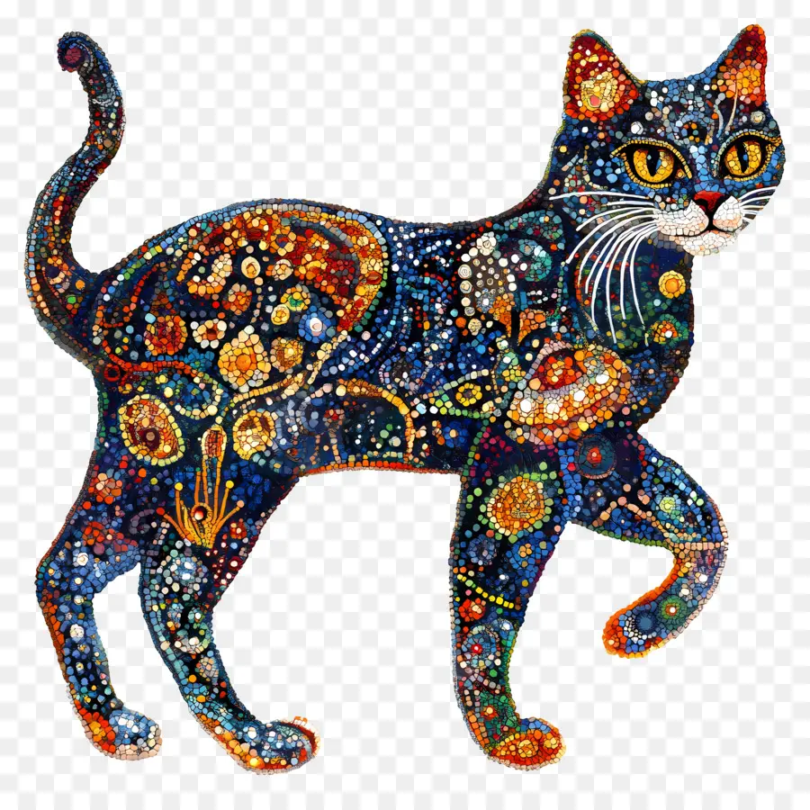 Chat Qui Marche，Chat Artistique PNG