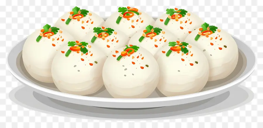 Rasgulla，Assiette De Raviolis PNG