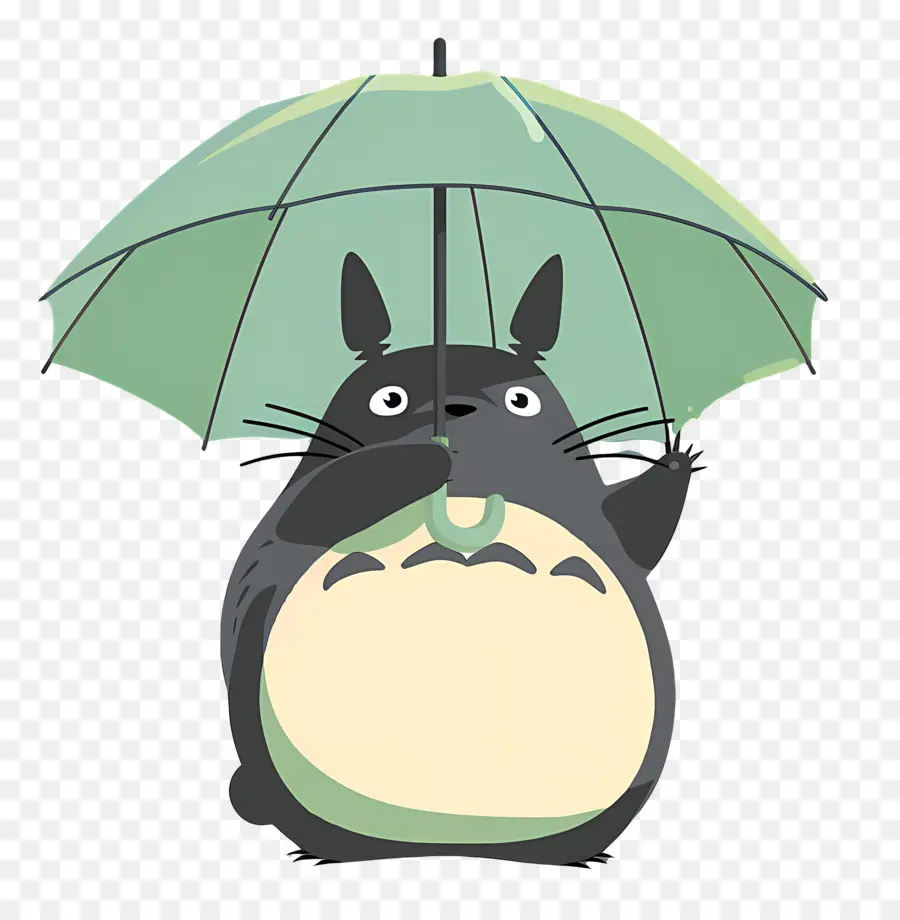 Totoro，Personnage Avec Parapluie PNG