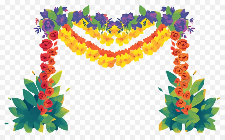 Guirlande De Fleurs，Guirlande Florale PNG